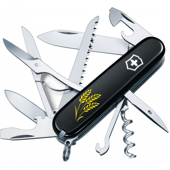 Складной нож Victorinox HUNTSMAN UKRAINE Колоски пшеницы желт. 1.3713.3_T1338u