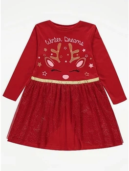 Платье новогоднее George (Red Reindeer Tutu) 104-110 см. красное