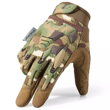 Тактические перчатки Wtactful мультикам армейские ударостойкие XL