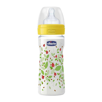 Пляшечка для годування пластикова Chicco Well-Being з силикованой соскою 2м+ 250 мл (20623.30.50)
