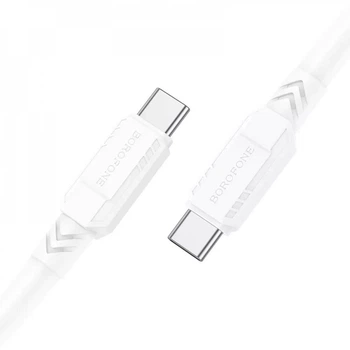 Кабель Type-C на Type-C BOROFONE BX81 60W (1 метр, зарядка, передача даних) - Білий