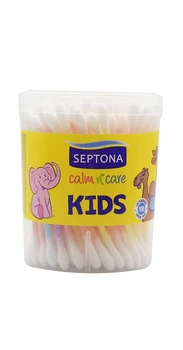 Ватные палочки Septona в круглом боксе KIDS 100 шт