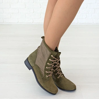 Ботинки Woman's heel 40 хаки (O-618)