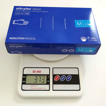 Рукавички нітрилові Nitrylex®, щільність 3.2 г. - PF PROTECT / basic - Сині (100 шт) M (7-8)