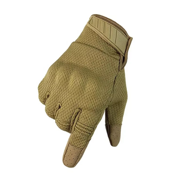 Перчатки тактические FG FQ2023 Песочный L полнопалые с защитой на костяшках + сенсорные нашивки