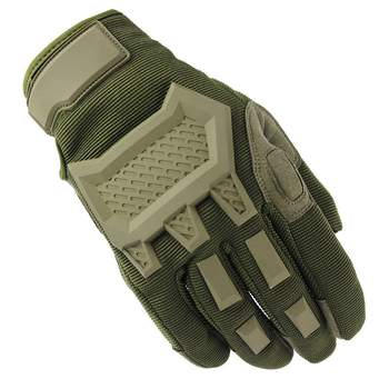 Перчатки тактические FG FQ16SDF0207 Зеленый M полнопалые с защитой на костяшки + сенсорные нашивки