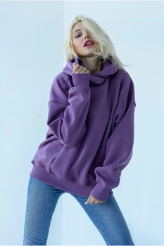 Женский теплый худи ONIOS Modern Hoodie Oversize Темно-Лиловый M-XL 2408
