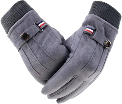 Зимние мужские теплые замшевые тактильные перчатки