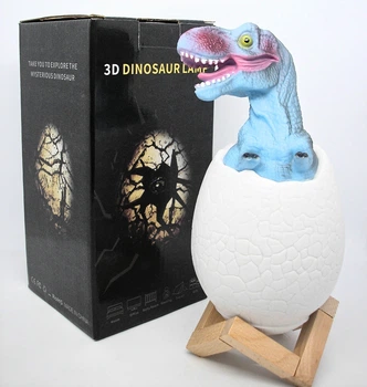 3D нічник світильник динозавр в яйці Dinosaur Lamp різнокольоровий з пультом д/к з підзарядкою від USB