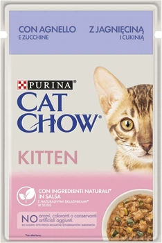 Влажный корм для котят Purina Cat Chow Kitten кусочки в подливе с ягненком и цуккини 85 г (8445290426536)