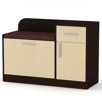 Тумба под обувь Компанит ТО-4 с мягким сиденьем и ящиком в прихожую Венге