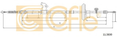 Трос ручного гальма задній Astra J 10- правий (1814/1687) Cofle (115830)