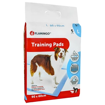 Пеленка одноразовая для собак Flamingo Training Pads Puppy, 90 см х 60 см, 5 шт
