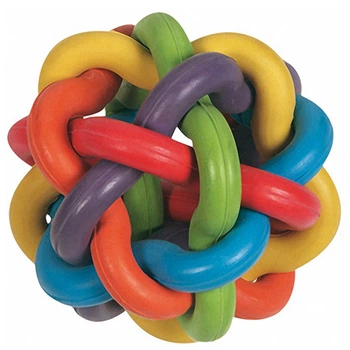 Іграшка для собак плетений різнокольоровий м\'яч, гума Flamingo Ball Colors (503864)