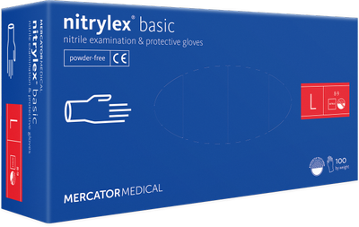 Hукавички нітрилові L (8-9) Nitrylex® PF PROTECT / basic