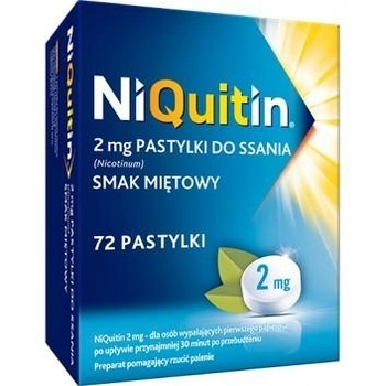 Никотиновая жевательная резинка Niquitin с мятным вкусом, 72 пастилки - 2 мг