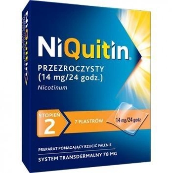 Никотиновый пластырь Niquitin 2 от никотиновой зависимости, 7 шт - 14 мг / 24h
