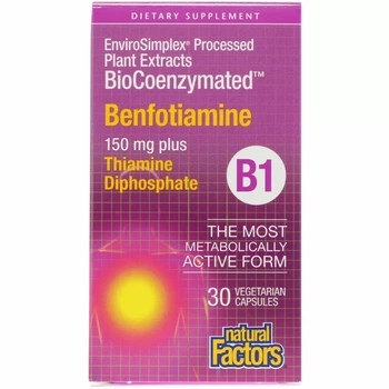 Биодобавка Natural Factors Бенфотиамин (Benfotiamine) 150 мг 30 капсул NFS01248