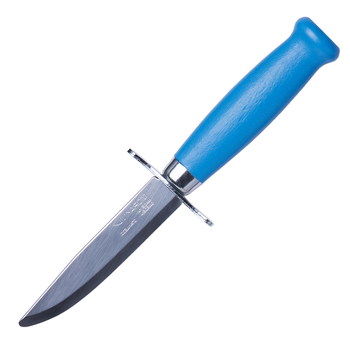 Нож Morakniv Scout 39 с фиксированным лезвием и кожанными ножнами, синий