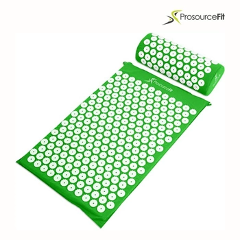 Акупунктурный массажный коврик апликатор с подушкой ProSource Acupressure (ps-1203-accuset-green), зеленый