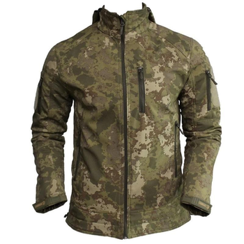 Куртка мужская тактическая легкая и теплая Софтшел Soft-Shell Combat Турция S M камуфляж Мультикам 10215