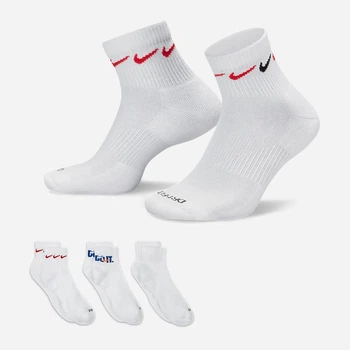 Набор носков Nike U Nk Everyday Plus Cush Ankle DH3827-902 34-38 3 пары Белый/Разноцветный (195244784073)
