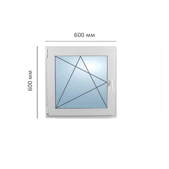 Окно металлопластиковое Framex поворотно-откидное 600х600 мм белое левое открывание (F1H40000600X060000310131239301000111)