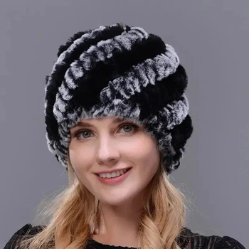 Шапка меховая женская Герда, черно-серая (78730001)