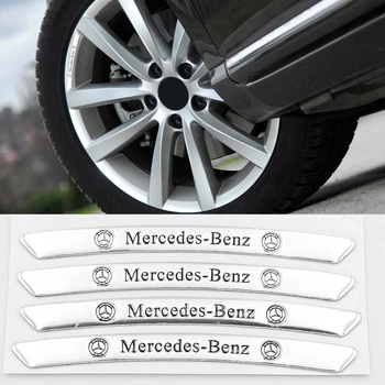 Наклейки на диски (на колеса) Mercedes Benz (Мерседес) Серебристые CountryMan