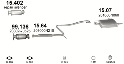 Замінник каталізатора POLMO Nissan Primera, Micra, Almera 2.0i 16V 99 Polmostrow (15.402) (Polmo-15.402)
