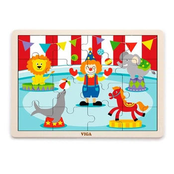 Дерев'яний пазл Viga Toys Цирк, 16 елементів (51455)