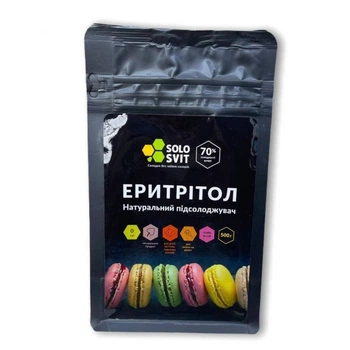 Натуральний цукрозамінник Еритрітол ТМ SoloSvit, 500 г