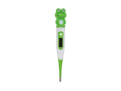 Термометр медицинский электронный детский с гибким измерительным наконечником Lindo DT-111G зеленый