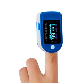 Пульсоксиметр (OLED Pulse oximeter) Mediclin цветной дисплей Синий