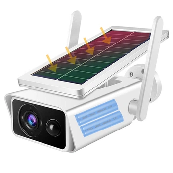 Камера видеонаблюдения уличная не поворотная c солнечной панелью WIFI Solar ABQ-Q1 2MP FHD-Contains two 18650 batteries Белый