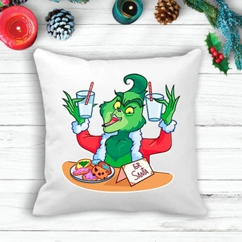 Подушка з новорічним принтом Грінч (The Grinch) "For Santa"