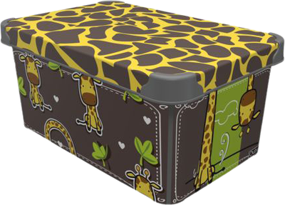 Коробка Qutu Style Box Giraffe з кришкою 10 л Різнобарвна (STYLE BOX с/к GIRAFFE 10л.)