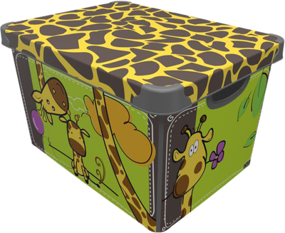 Коробка Qutu Style Box Giraffe з кришкою 20 л Різнобарвна (STYLE BOX с/к GIRAFFE 20л.)