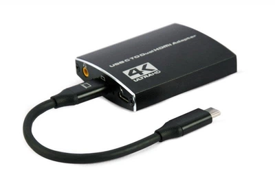 Адаптер Cablexpert USB Type-C 2xHDMI 3.5 мм M/F Black (A-CM-HDMIF2-01)