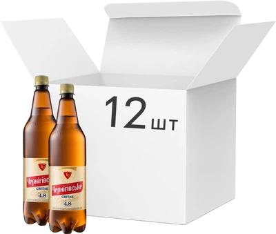 Чернігівське світле пастеризоване 1,15 л × 12, ПЕТ