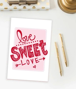 Поздравительная открытка Happy Moments на День Влюбленных "Love sweet Love" 10х15 см (04260)
