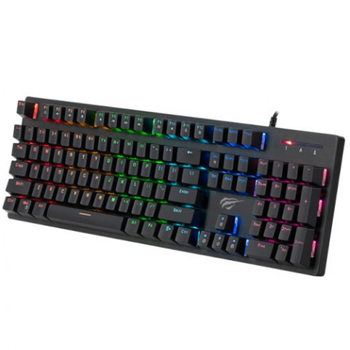 Механическая игровая клавиатура с подсветкой проводная HAVIT HV-KB858L |ENG/RU/UA| Черный