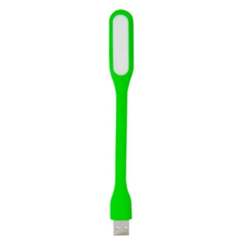 Гибкая светодиодная USB LED лампа фонарик, цвет светло зеленый