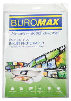 Фотопапір матовий Buromax А4 180 г/м2 100л (BM.2225-4100)