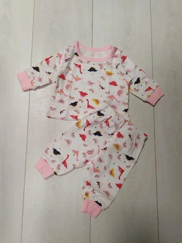 Пижама (кофта+штаны) белая Динозавр Primark 62см (40009841)