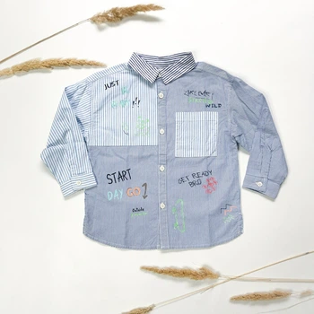 Рубашка ZARA 92-98 см голубой артикул Л948