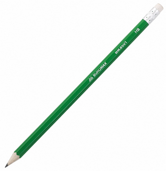 Олівець графітовий Buromax COLOR НВ з гумкою асорті ( BM.8501)