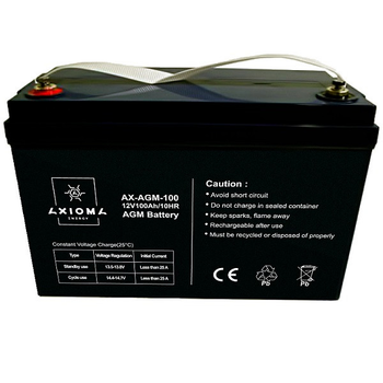 Аккумулятор AGM 100 Ач 12 В, AX-AGM-100, AXIOMA energy