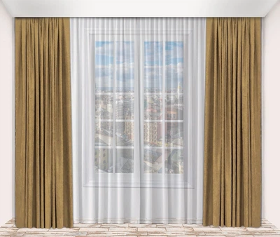 Комплект штор Diamond мікровелюр 150x280 карамель 2 шт.