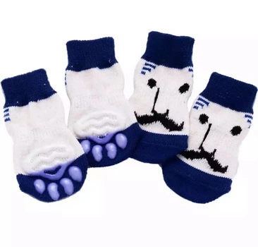 Шкарпетки для собак з ковзними накладками "Mustache" Size S